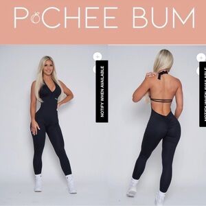 Pochee Bum Black Halter Jumpsuit